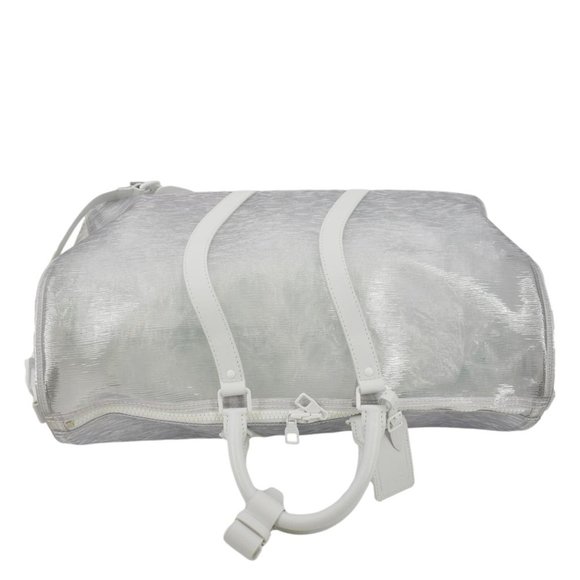 LOUIS VUITTON  Wavy Keepall 50 Bandouliere Transparent Epi PVC Travel Bag White - Picture 4 of 10